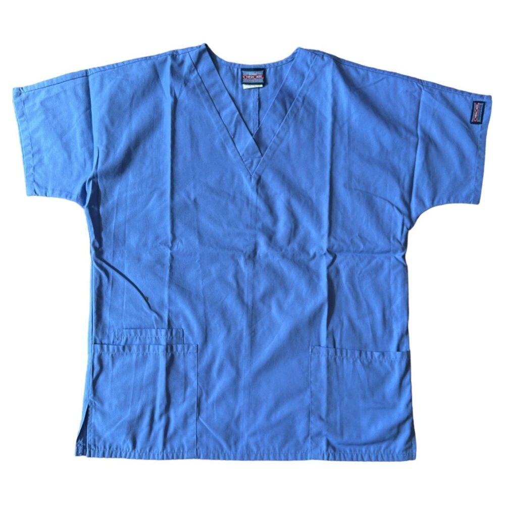 CHEROKEE  Blue V Neck Scrubs Top, S